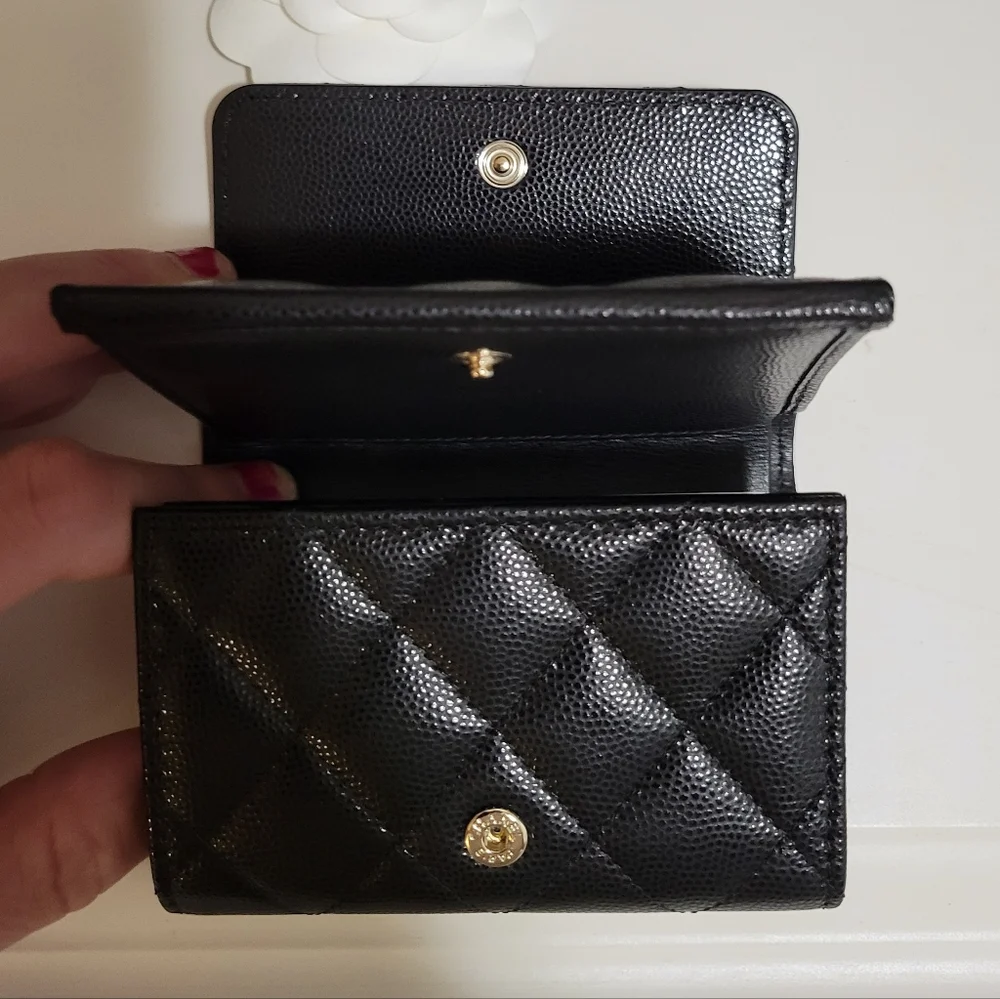 Chanel Trifold Compact Caviar Wallet
